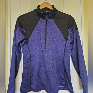 Eddie Bauer Sweater Women's Purple 1/2 Zip Free Heat Long Sleeve Pullover Size M